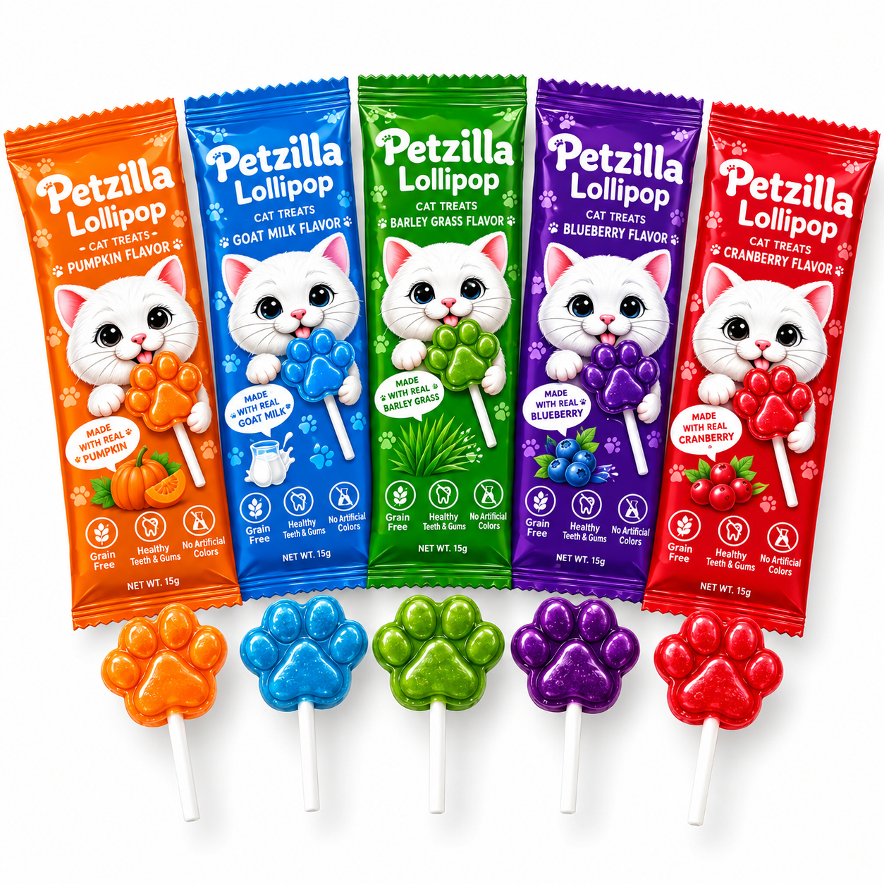 Petzilla Freeze Dried Paw Lollipops for Cats 1.4gm